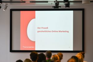 Der Prozeß ganzheitliches Online Marketing - Präsentationsfolie Leinwand - Fachkonferenz Online Marketing - internetwarriors